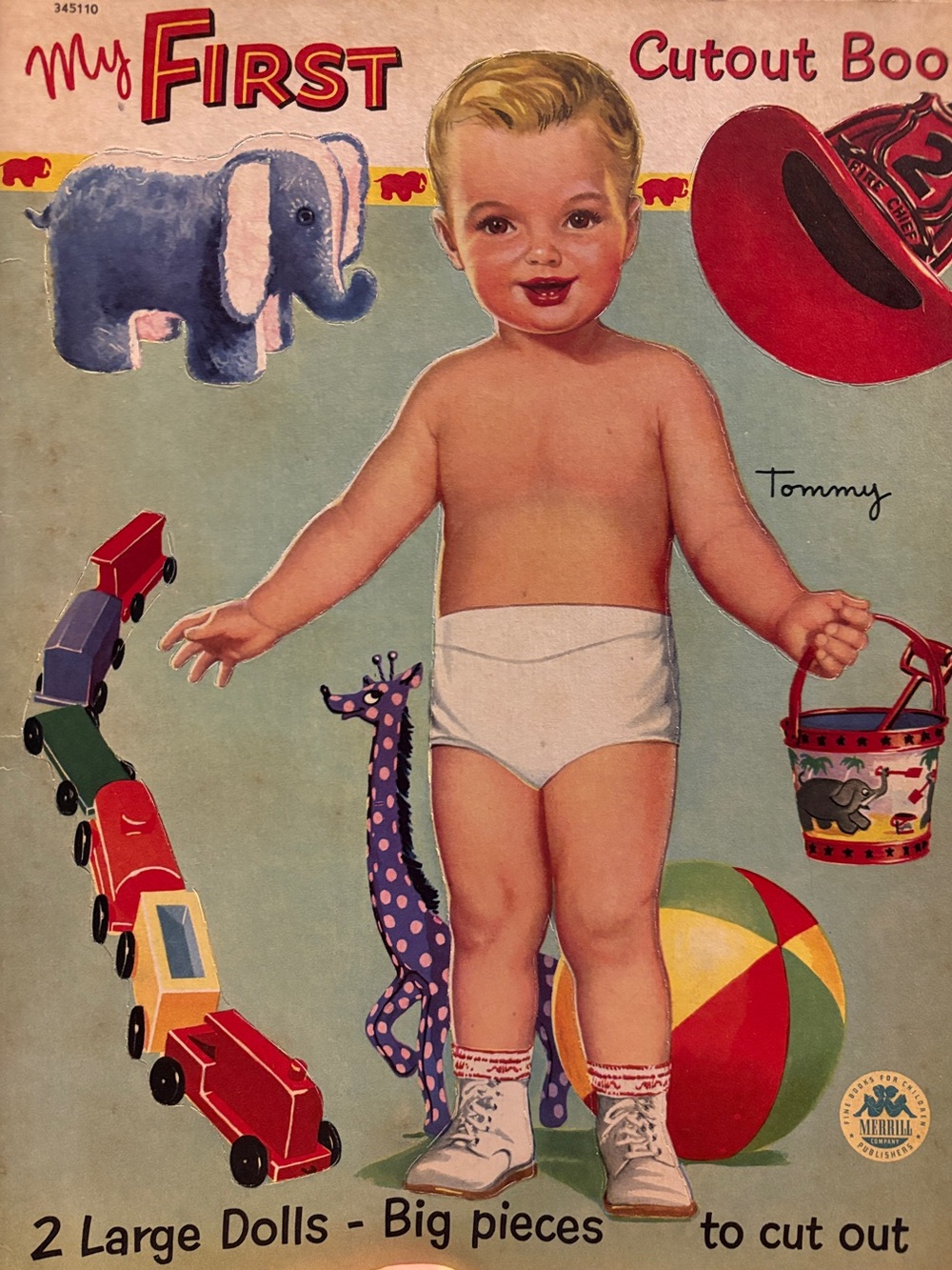 Vintage My First Cutout Book Cover - Baby Tommy Illustration